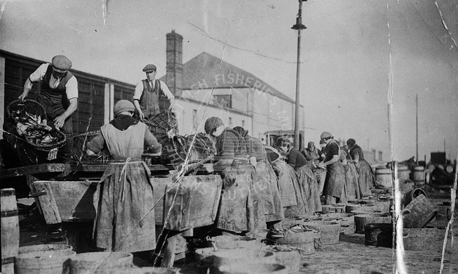 Herring gutters working at the farlans