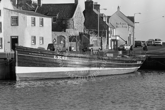 'Research, LK62, in harbour, Anstruther, 1984.