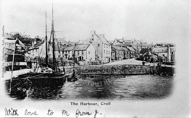 Postcard entitled 'The Harbour, Crail', 1905.