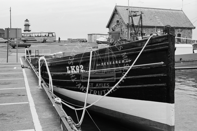 'Research', LK62, in harbour, Anstruther, 1984.