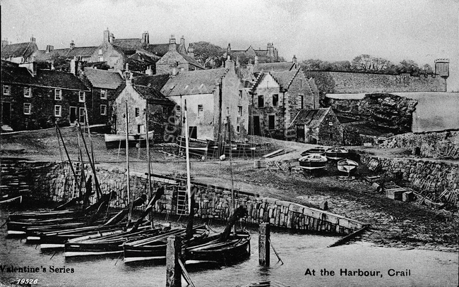 Postcard entitled 'At the Harbour, Crail'