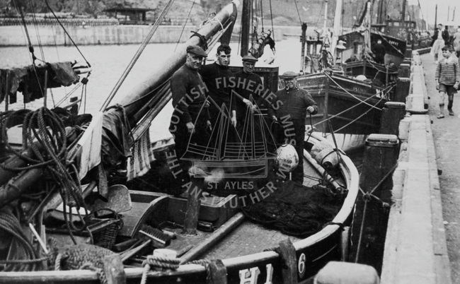 Crew aboard 'Goodwill', LH106, Isle of Man, 1930s.