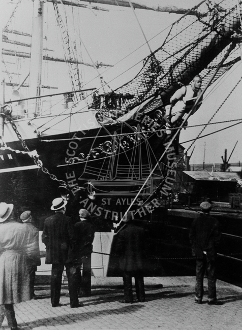 View of ship's figurehead