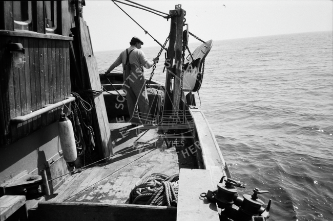 Prawn-trawling off the Isle of Gigha, 1985.
