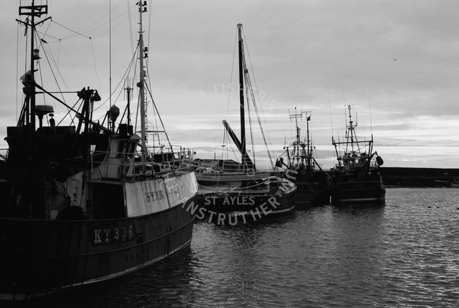 Boats in harbour, Anstruther, 1985.