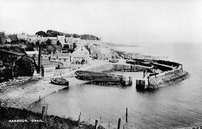 Postcard entitled 'Harbour, Crail'.