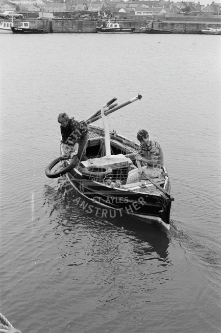 Two men onboard 'Rehoboth', Anstruther, 1983