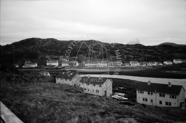 View of Lochinver from Ardglas, 1984.