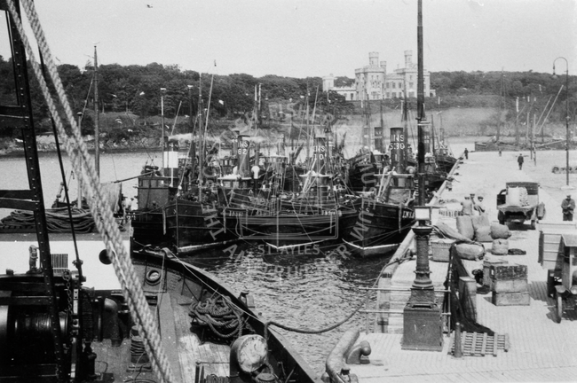 Boats at Stornoway Harbour, 1930s.
