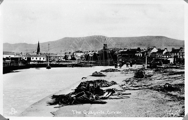 Postcard entitled 'The Quayside, Girvan', Girvan.
