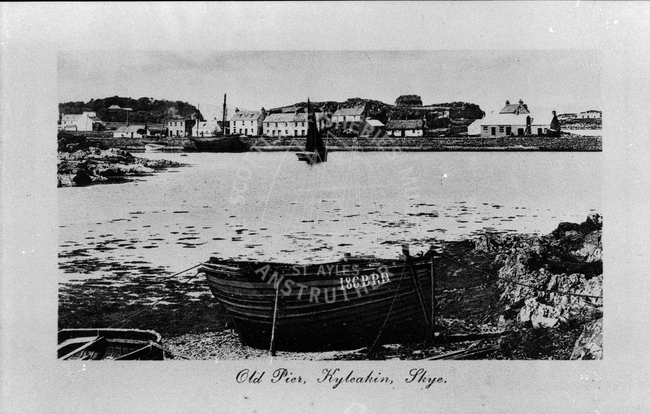 Postcard entitled 'Old Pier, Kyleakin, Skye'.