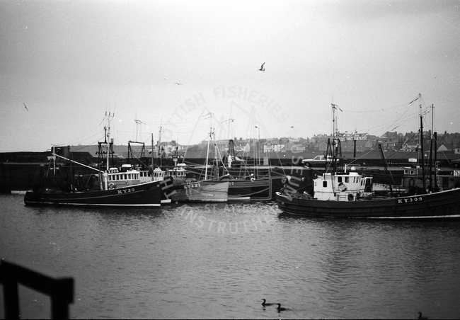 Boats in Anstruther Harbour, 1985.