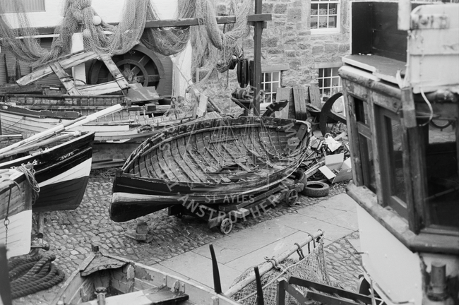Boats in the Scottish Fisheries Museum courtyard
