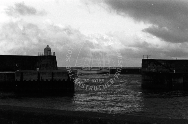 Harbour entrance, Findochty, 1985.
