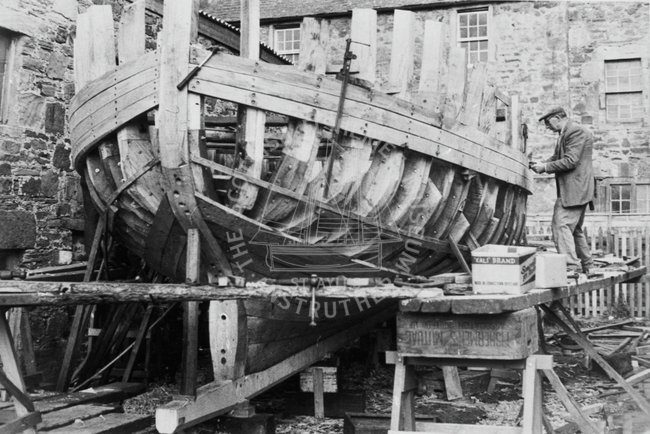 Boat building,  Smith and Hutton boatyard, 1970s.