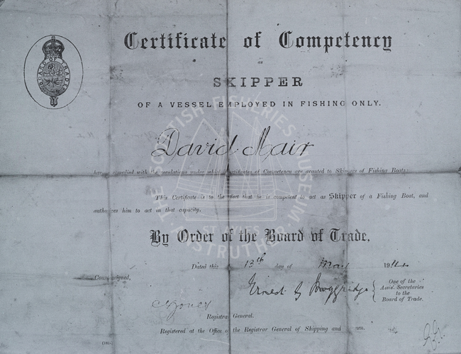 Certificate of Competency as skipper