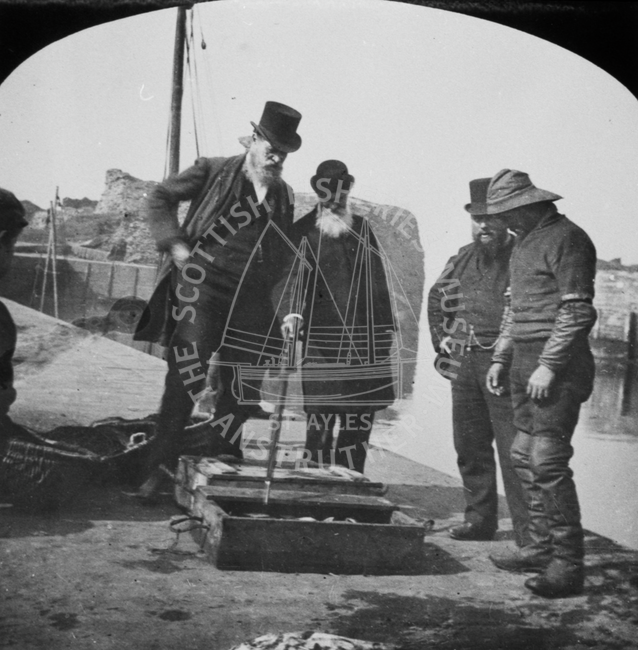 Provost Brand inspecting fish, Dunbar, 1890.