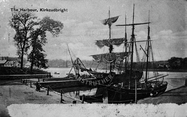 Postcard of 'The Harbour, Kirkcudbright'.
