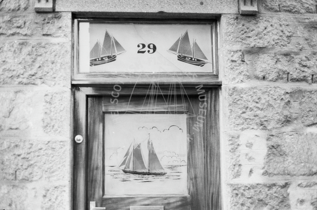 Doorframe with boat detailing, Footdee, 1984.