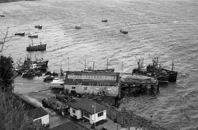 Fish quay, Portree, Isle of Skye, October 1983.