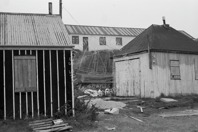 Gutting sheds, Gremista, Shetland, 1984