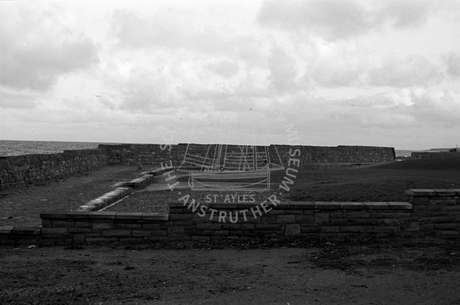 Filled in harbour, Buckie, 1984.