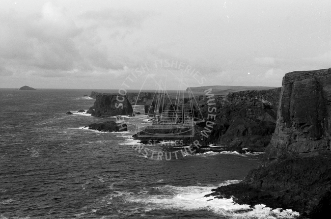 View of  Stenness coastline, Shetland, 1984.