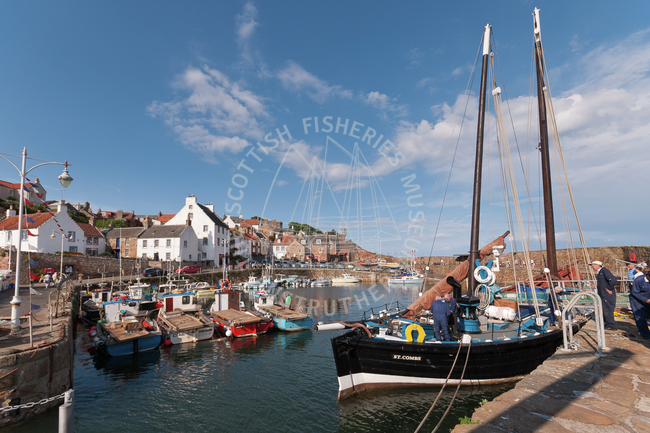 Reaper moored in Crail Harbour