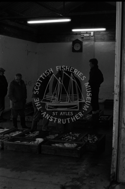 Fish auction at 4:30pm, Whitehills, 1985.