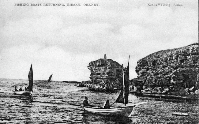 Fishing boats returning, Birsay, Orkney.