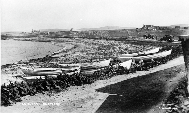 Boats on the shore, Sandness, Shetland.