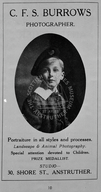 Advert for C.F.S Burrows, Photographer
