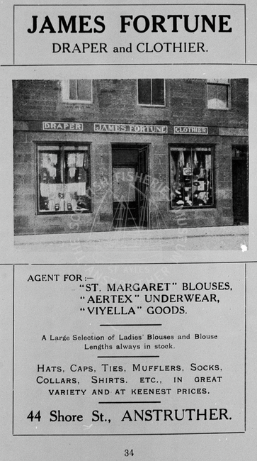 Advert for James Fortune, Draper and Clothier