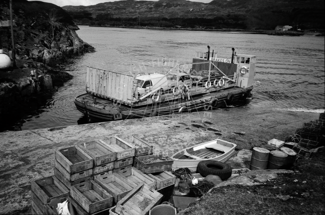 Ferry at Kylesku, Sutherland. April 1984.
