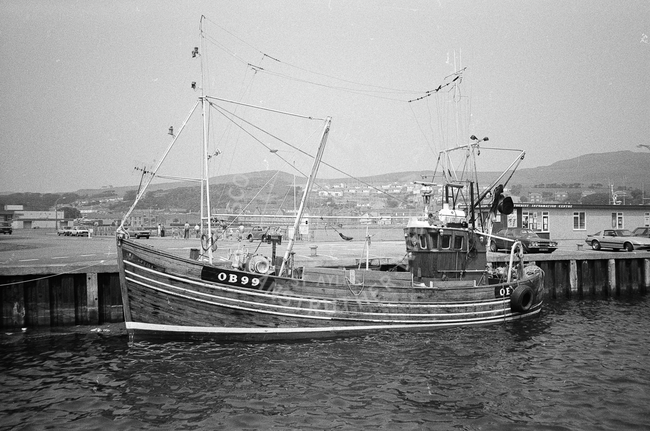 'Aquila', OB99, in harbour, Campbeltown, 1983.
